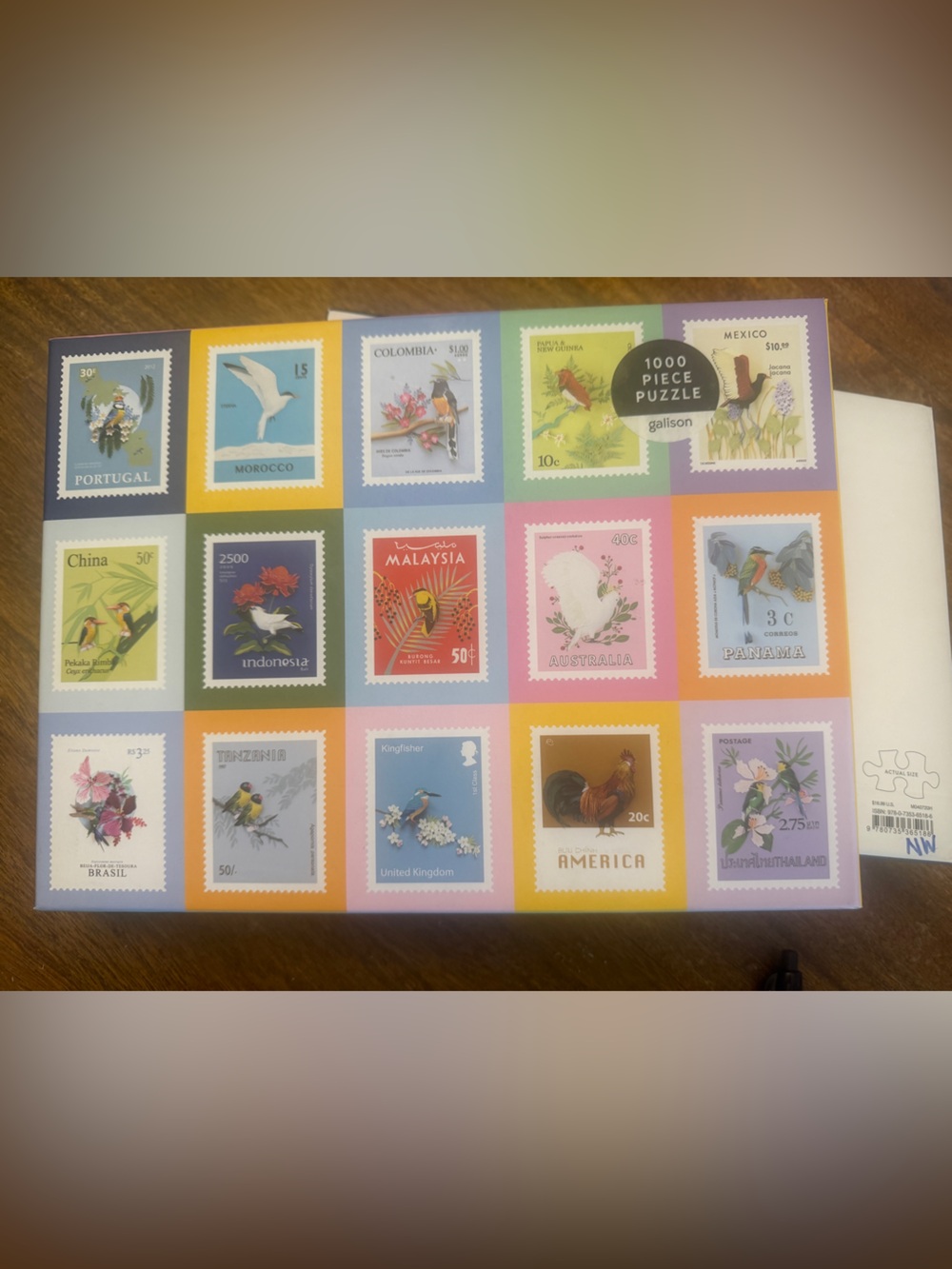 2/$10 or 3/$12 ❤️ Vintage Country Birds Stamp Collage 1000-Piece Jigsaw Puzzle
